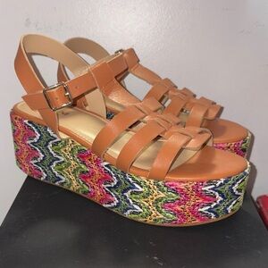 Lottini Colorful Platform Sandals size 38
